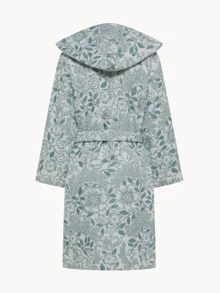 Accappatoio in cotone velour fantasia floreale