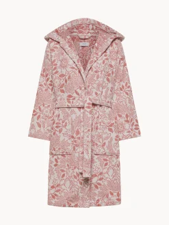 Accappatoio in cotone velour fantasia floreale