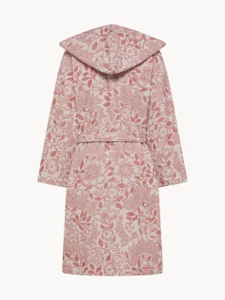 Accappatoio in cotone velour fantasia floreale