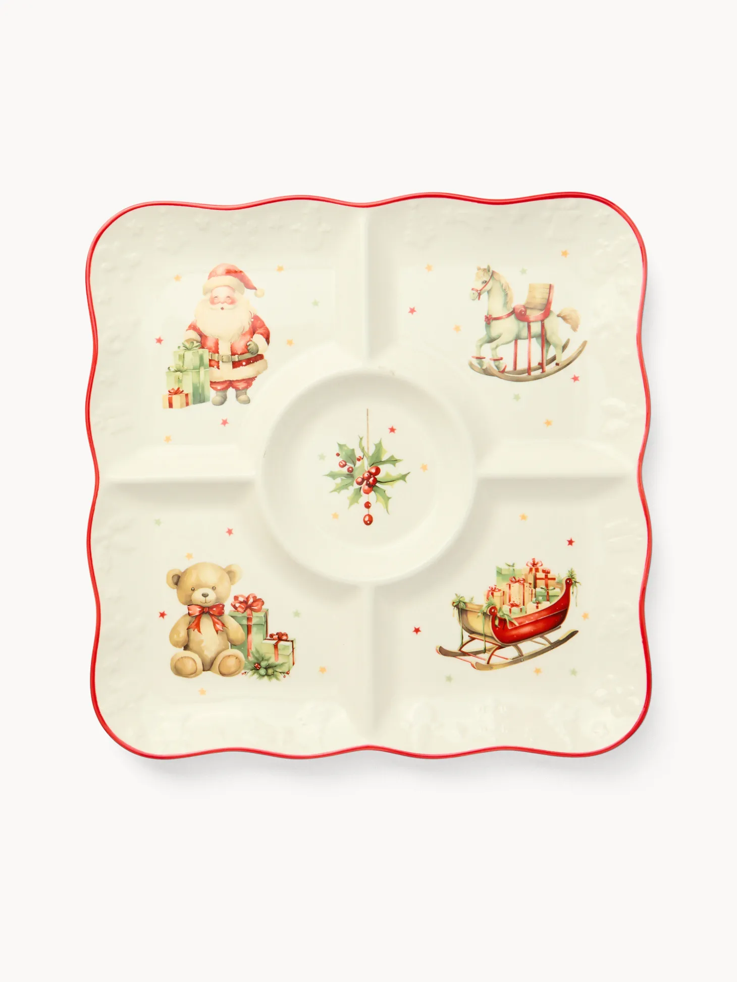 Antipastiera in porcellana Natale vintage