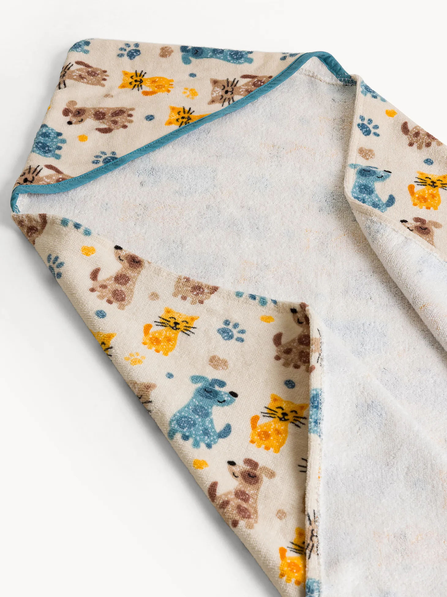 Asciugamano in cotone velour stampa animaletti