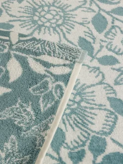 Asciugamano in cotone velour fantasia floreale