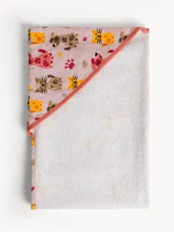 Asciugamano in cotone velour stampa animaletti