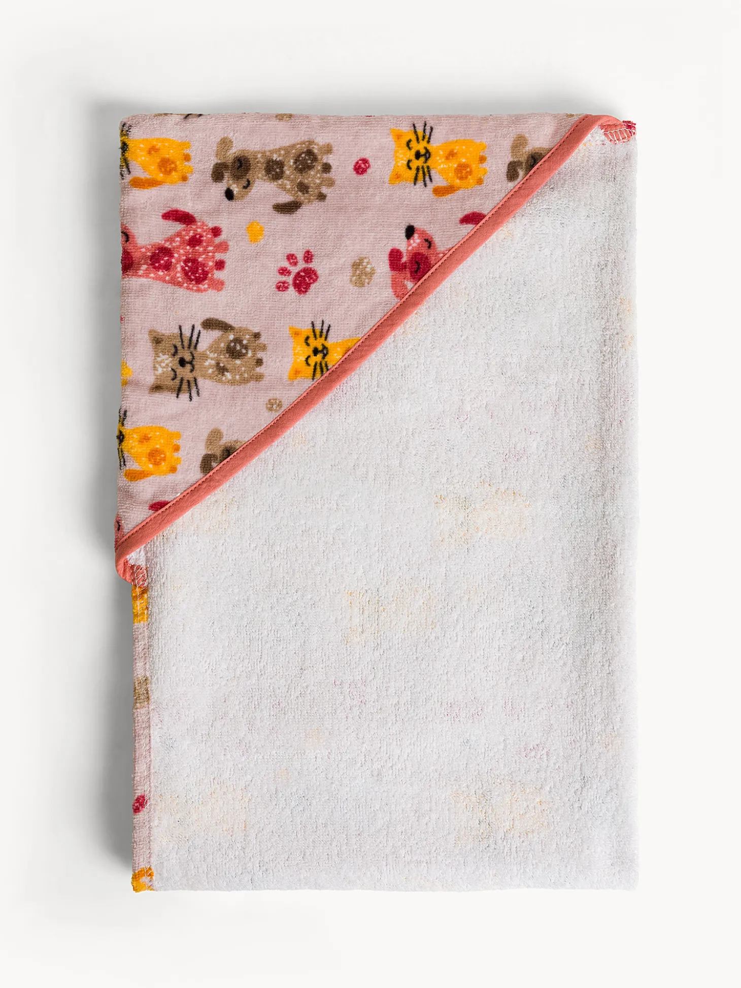 Asciugamano in cotone velour stampa animaletti