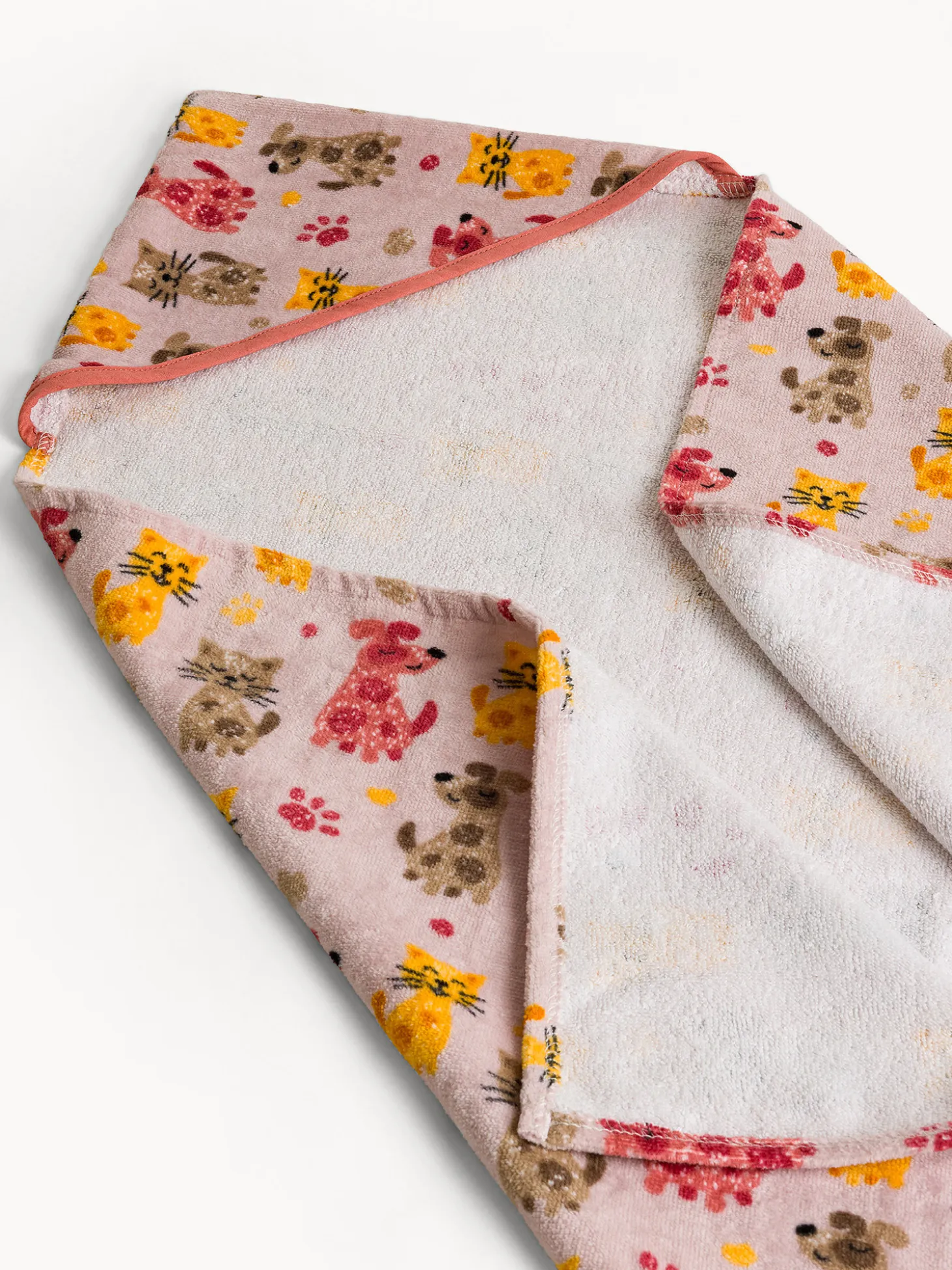 Asciugamano in cotone velour stampa animaletti