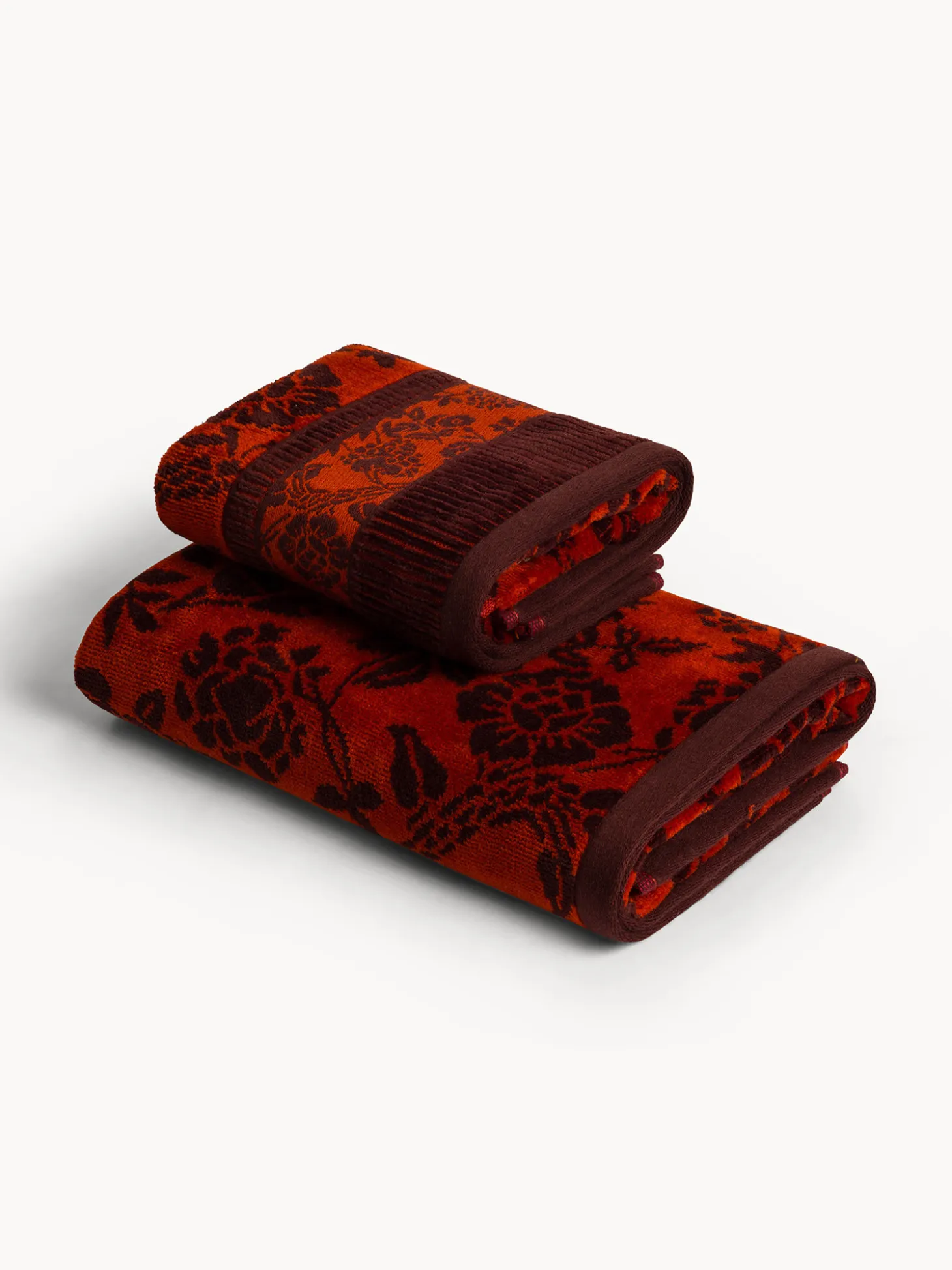 Asciugamano in cotone velour fantasia floreale