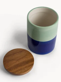 Barattolo in ceramica a righe