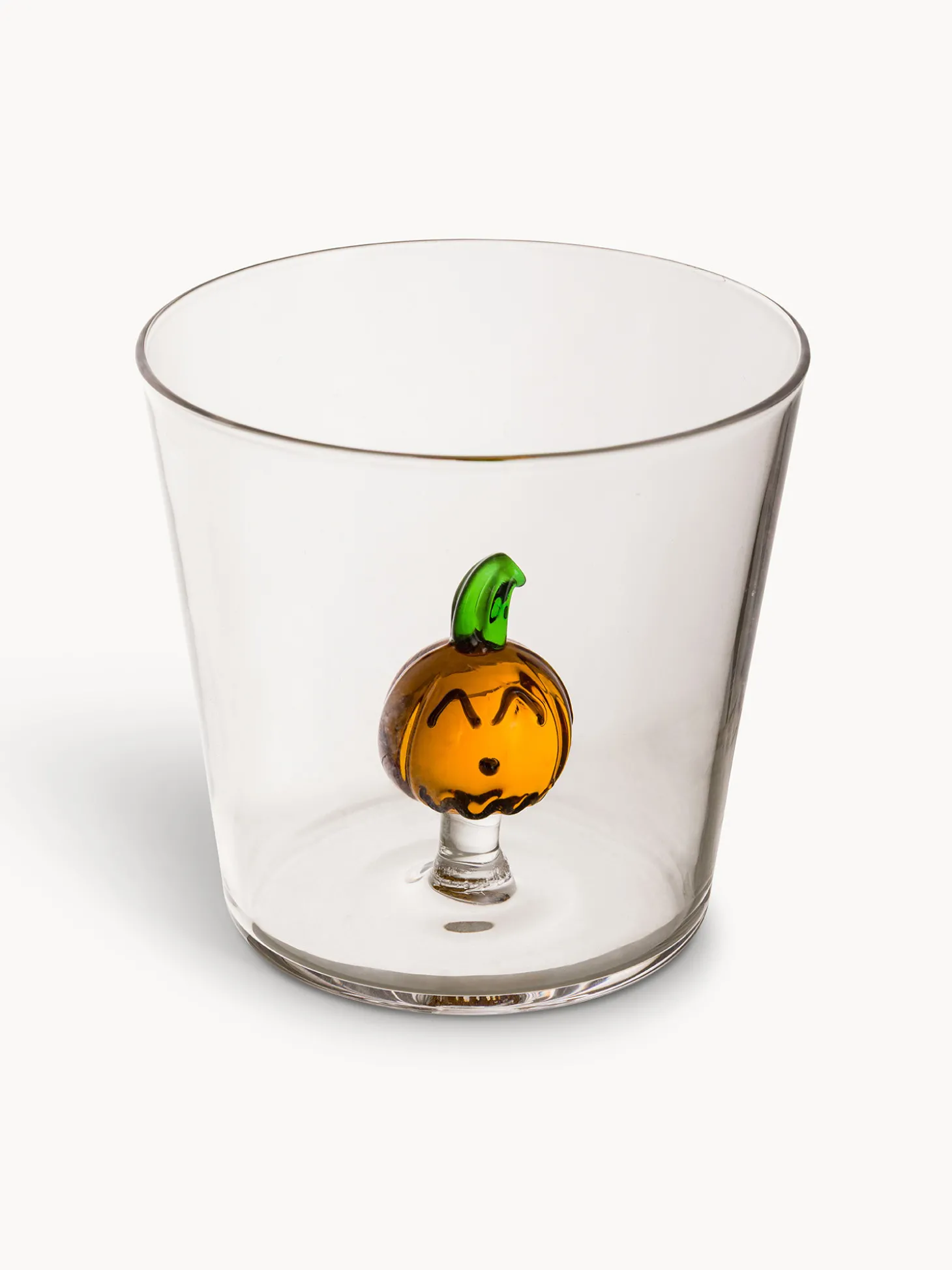 Bicchiere in vetro borosilicato dettaglio zucca