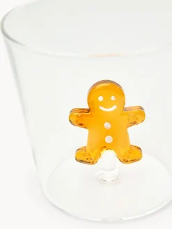 Bicchiere in vetro borosilicato dettaglio gingerbread