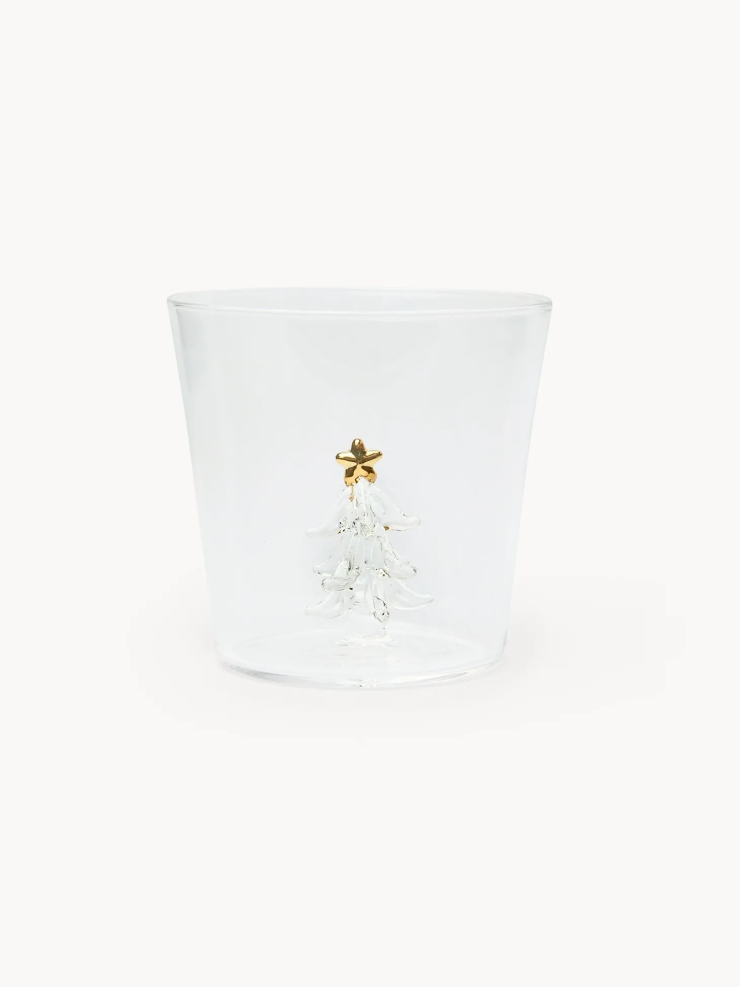 Bicchiere in vetro borosilicato dettaglio alberello