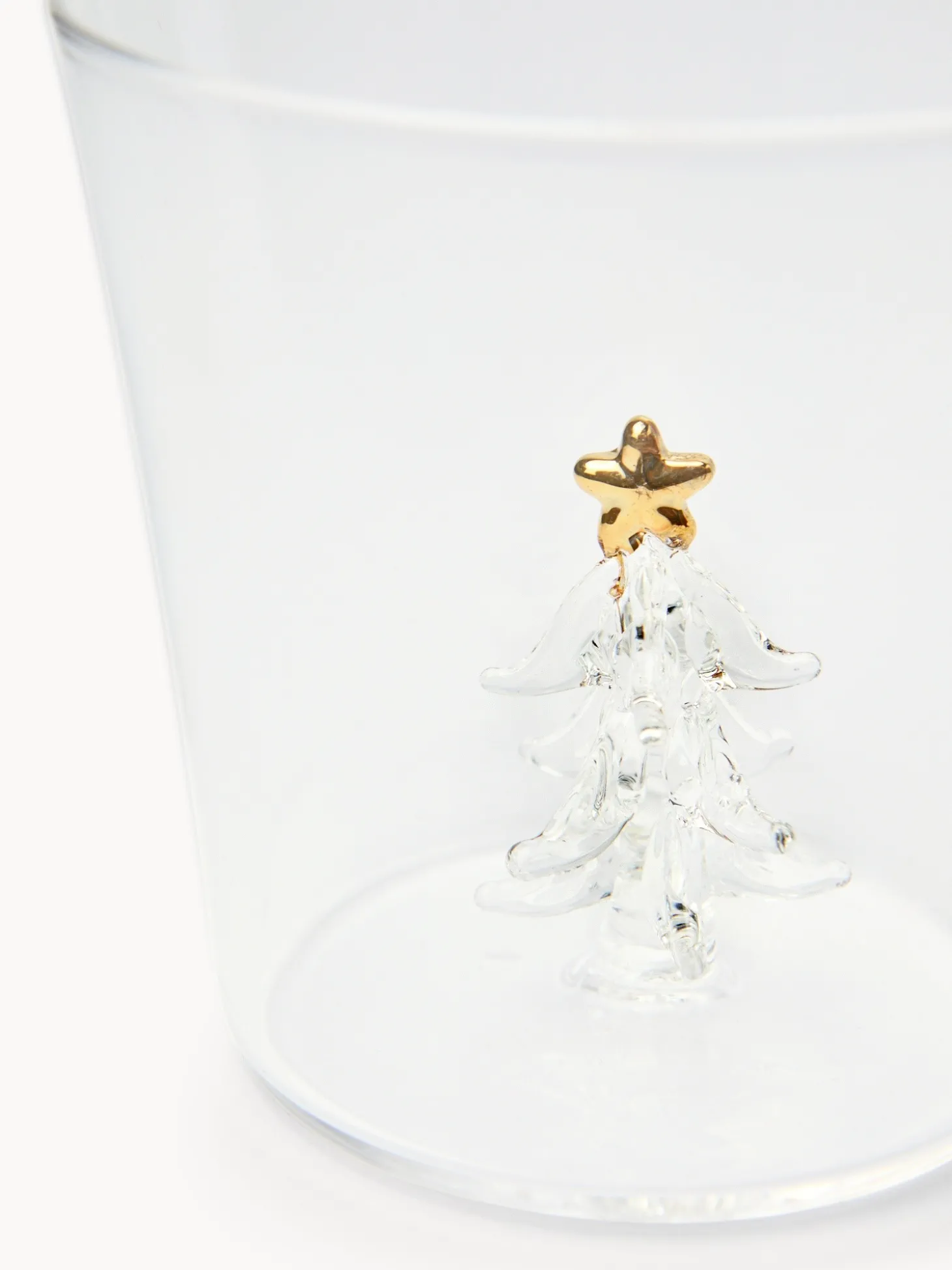 Bicchiere in vetro borosilicato dettaglio alberello