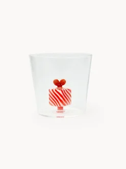 Bicchiere in vetro borosilicato dettaglio regalo