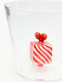 Bicchiere in vetro borosilicato dettaglio regalo