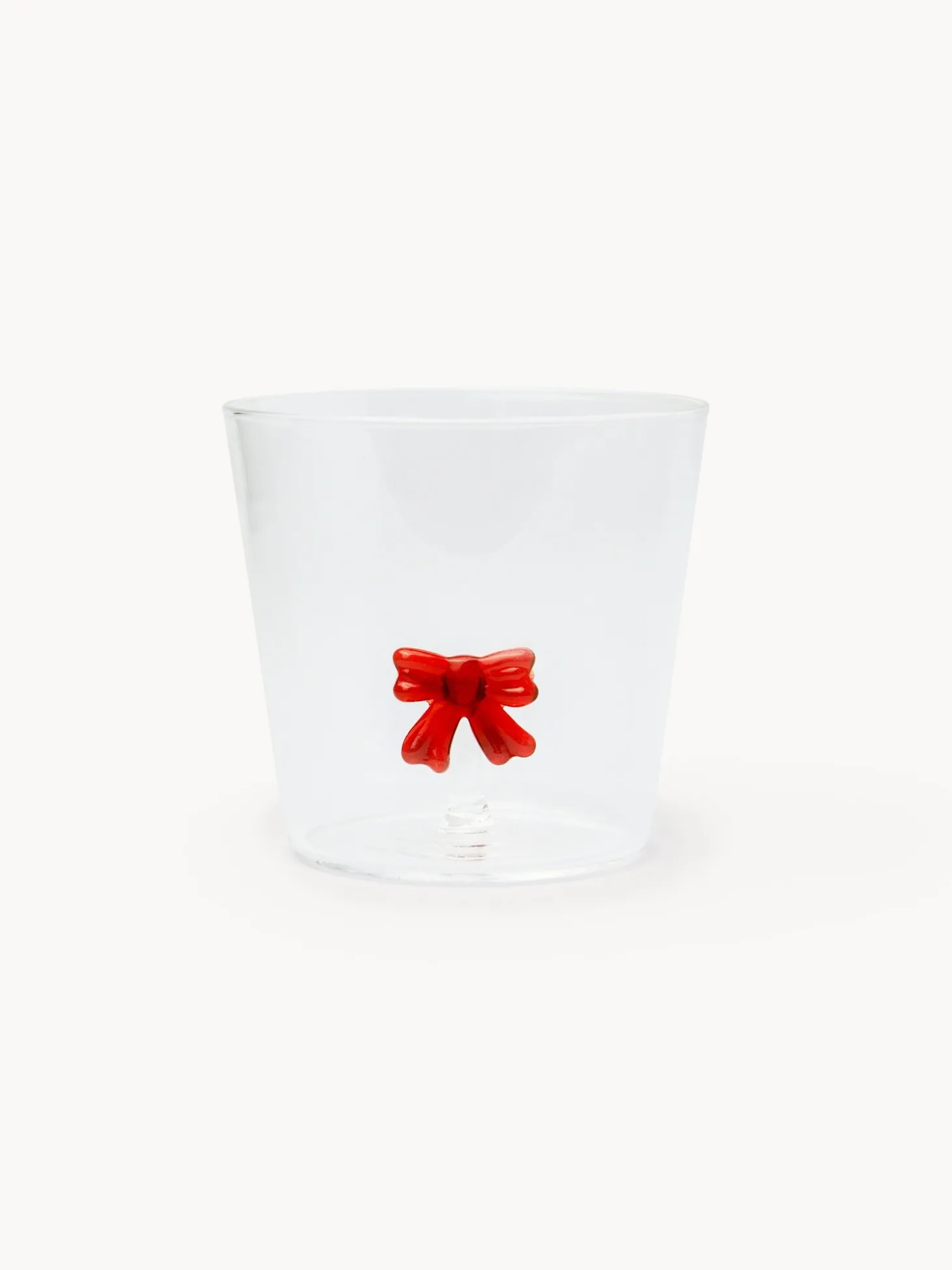 Bicchiere in vetro borosilicato dettaglio fiocco