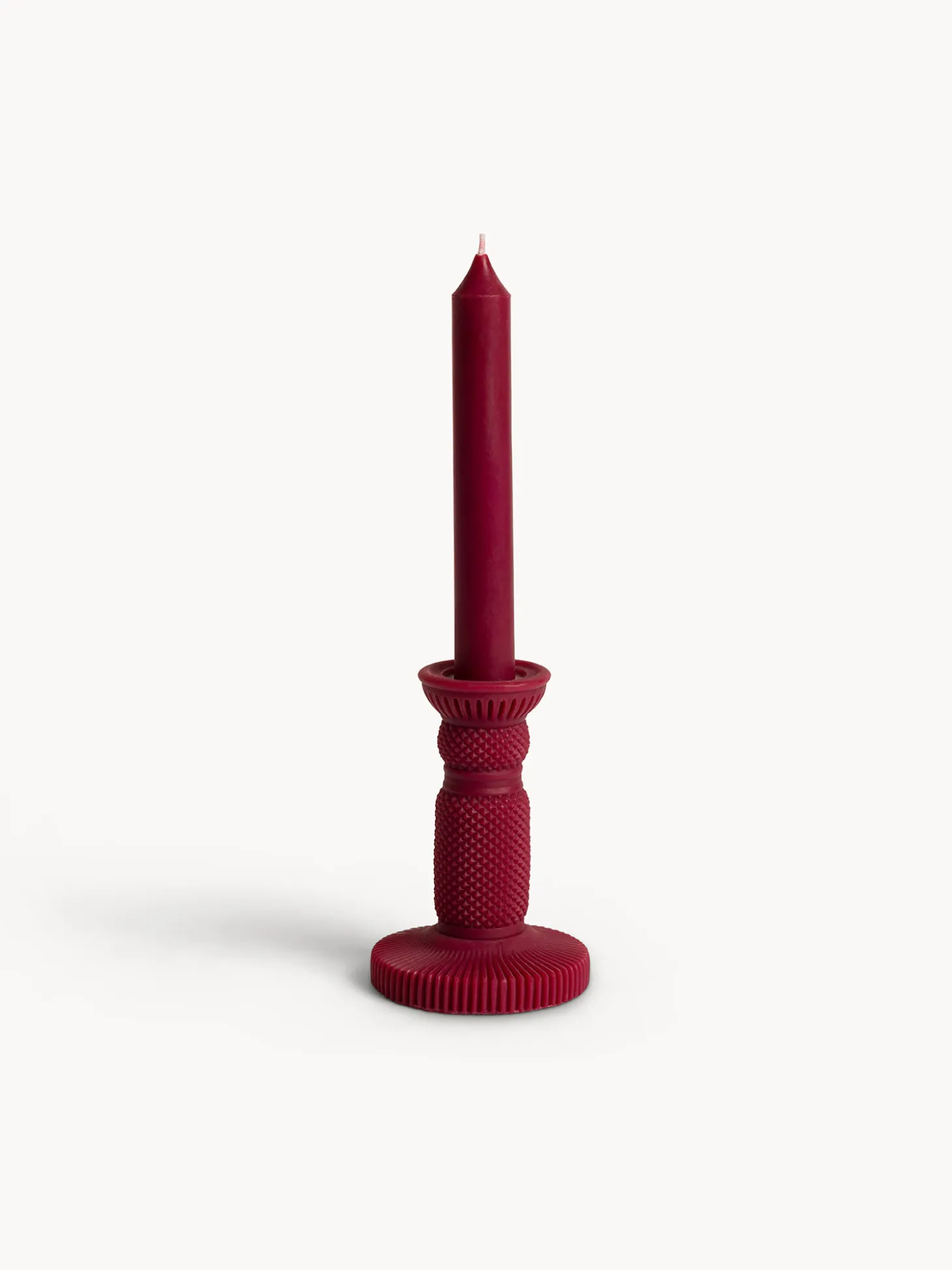 Candela con candeliere in cera