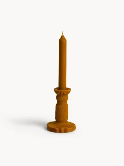 Candela con candeliere in cera