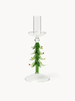 Candeliere in vetro borosilicato decoro albero