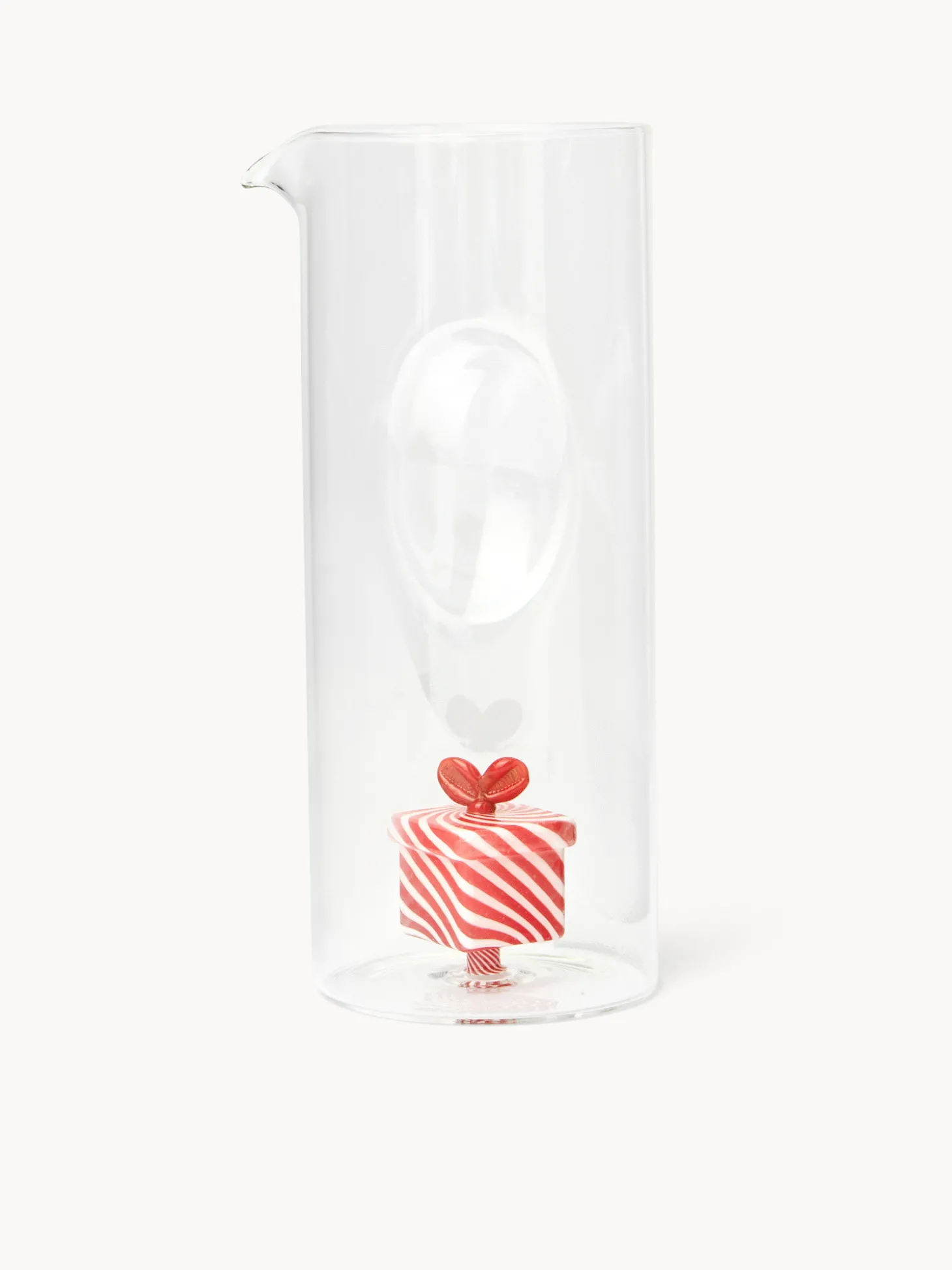 Caraffa in vetro borosilicato dettaglio regalo