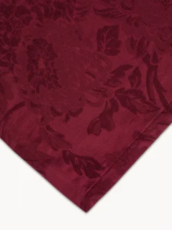 Centrotavola in cotone e lino jacquard motivo floreale
