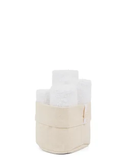 Cestino 4 lavette cotone tinta unita Thermae