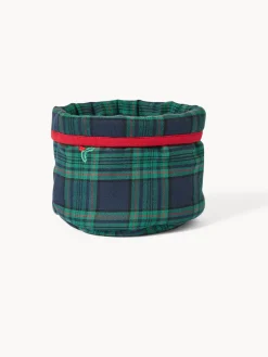 Cestino da cucina in twill di cotone con ricami agrifoglio