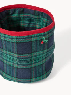 Cestino da cucina in twill di cotone con ricami agrifoglio