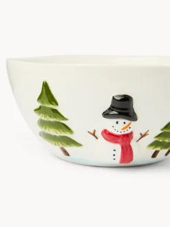 Coppa in ceramica motivo pupazzo di neve