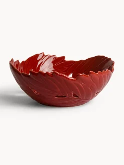 Coppa in stoneware foglia in rilievo