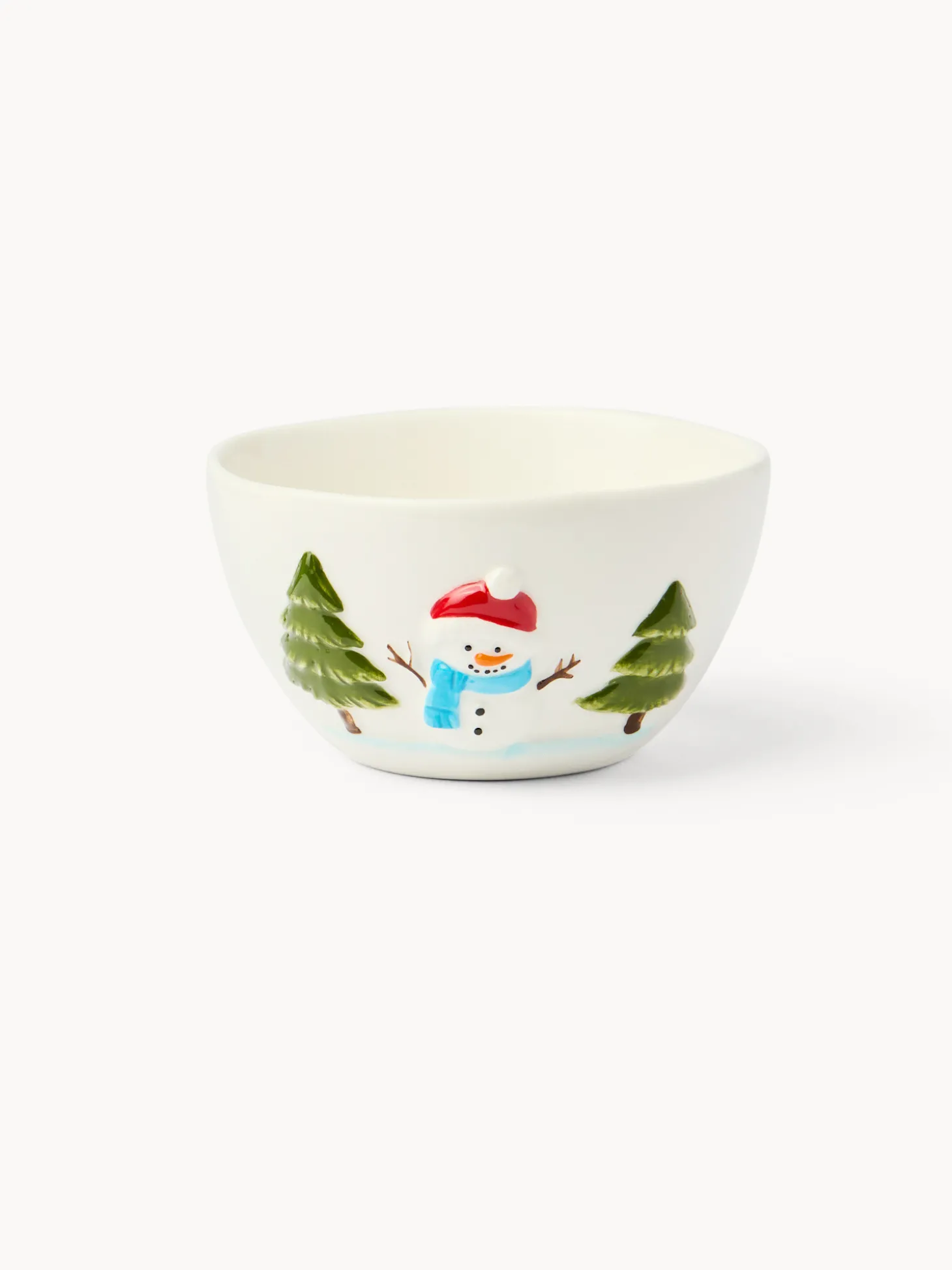 Coppetta in ceramica motivo pupazzo di neve