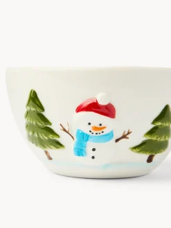 Coppetta in ceramica motivo pupazzo di neve