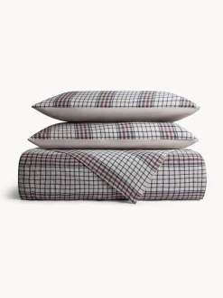 Copripiumino in cotone lavato lavorazione jacquard a quadri