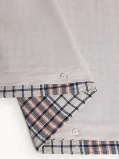 Copripiumino in cotone lavato lavorazione jacquard a quadri