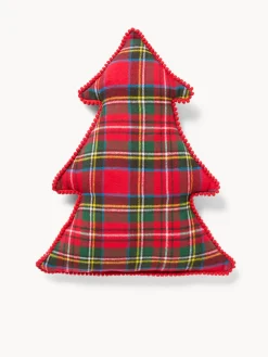 Cuscino a forma di albero di Natale tartan