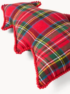 Cuscino a forma di albero di Natale tartan