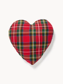 Cuscino a forma di cuore tartan