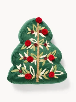 Cuscino albero di Natale ricamato