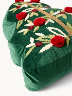Cuscino albero di Natale ricamato