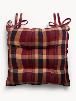 Cuscino da sedia check in cotone tinto