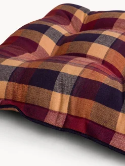 Cuscino da sedia check in cotone tinto