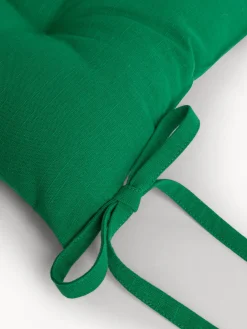 Cuscino da sedia con lacci in slub di cotone tinta unita