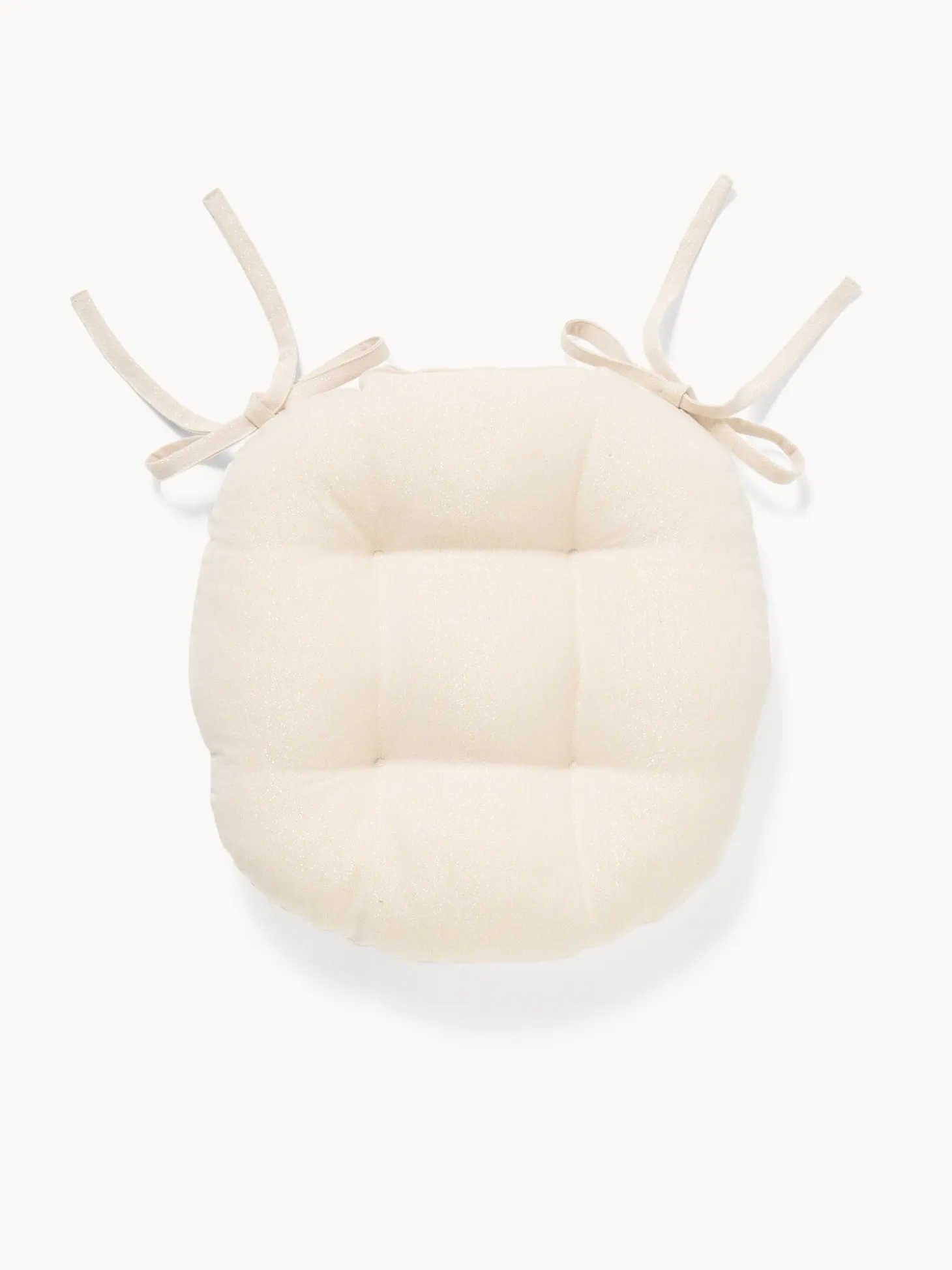 Cuscino da sedia con lacci in cotone e lurex