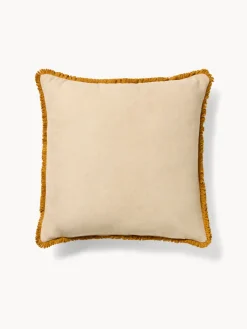 Cuscino 45x45 cm con stampa melograno e frangette