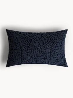 Cuscino 45x65 cm in ciniglia ricamo floreale