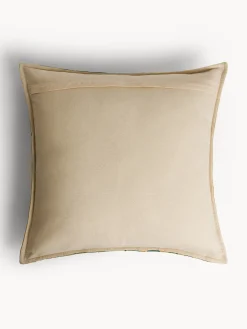 Cuscino 45x45 cm in cotone con ricamo geometrico