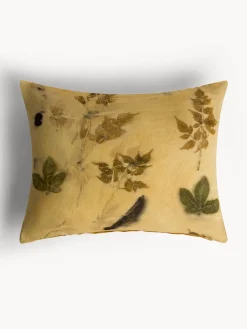 Cuscino 40x50 cm in lino eco-print foliage