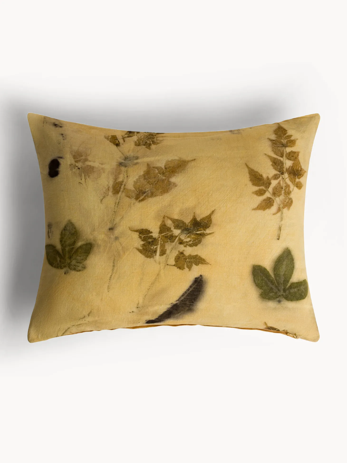 Cuscino 40x50 cm in lino eco-print foliage