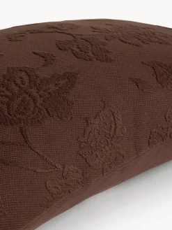 Cuscino 35x50 cm in puro cotone jacquard con motivo floreale