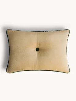 Cuscino 35x50 cm in velluto con piping a contrasto