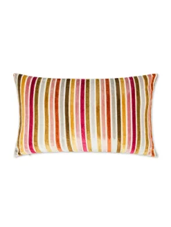 Cuscino 35x55 cm in velluto jacquard a righe