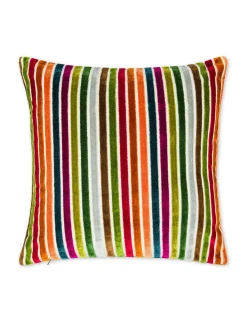 Cuscino 43x43 cm in velluto jacquard a righe